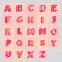 Load image into Gallery viewer, O abecedário em cor de rosa para ver em pormenor todas as letras
